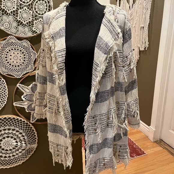 World Market Boho Striped Fringe Open Cardigan – Size L/XL - Picture 13 of 14